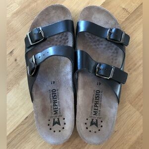 Women’s MEPHISTO Harmony 2 Strap Leather Sandal Size 10 EUR 41